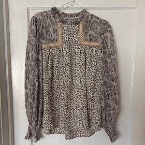Leopard Print Long Sleeve Women's Top